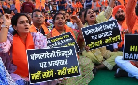 बांग्लादेशी हिंदुओं पर बढ़ते अत्याचारों के बीच त्रिपुरा में बांग्लादेश विरोधी प्रदर्शन